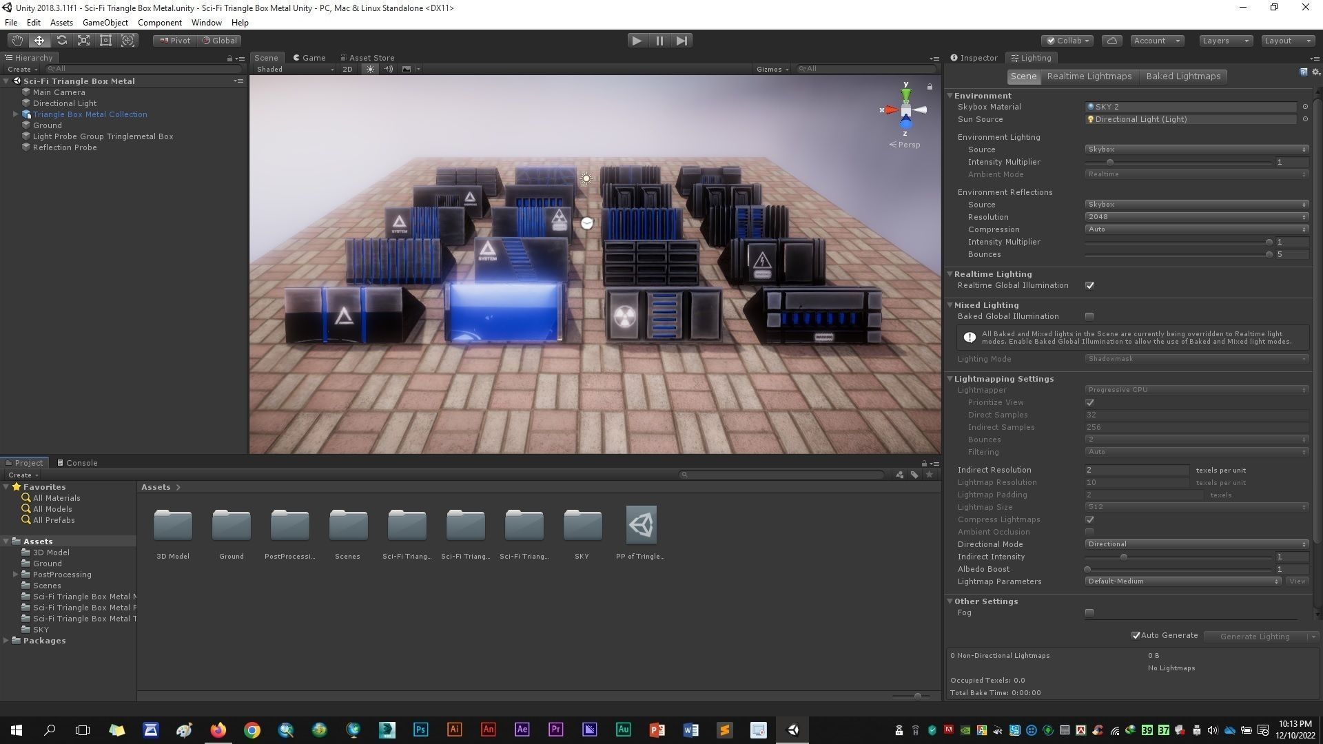 Sci-Fi Triangle Box Metal Low-poly 3D model_6