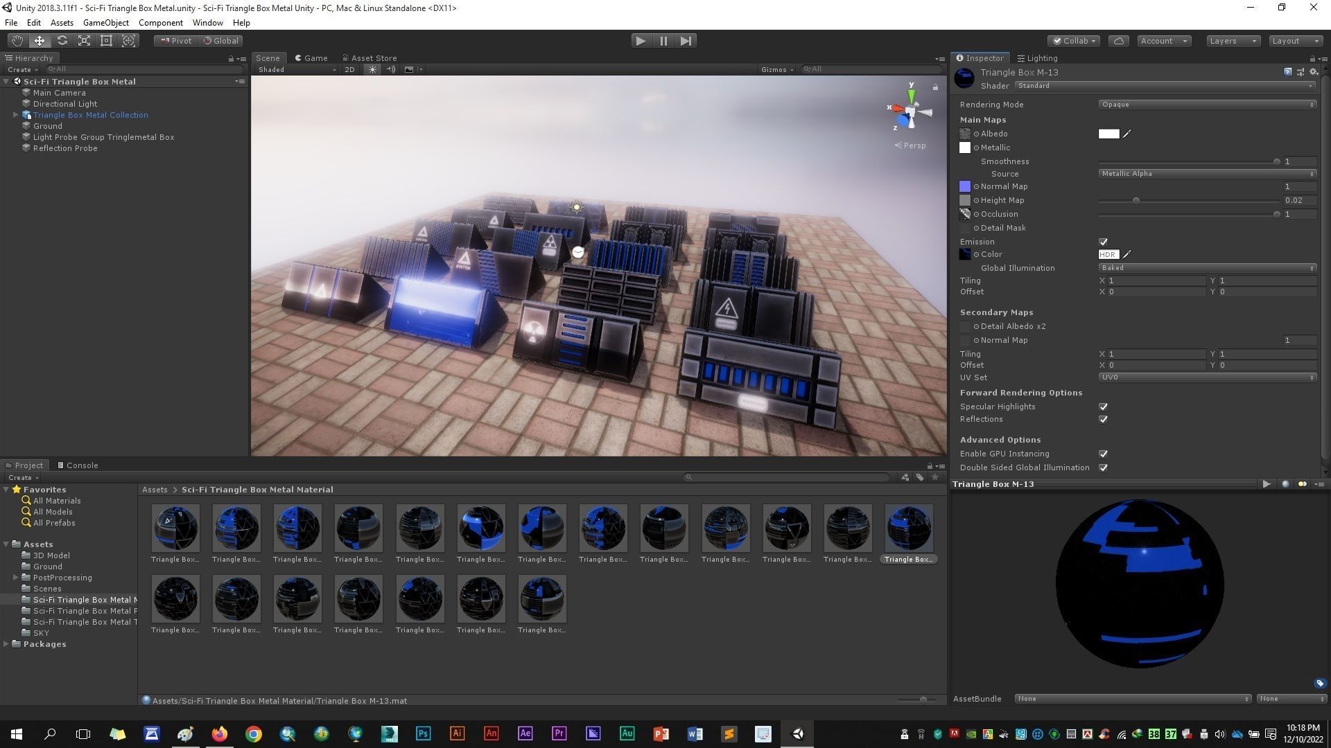 Sci-Fi Triangle Box Metal Low-poly 3D model_10