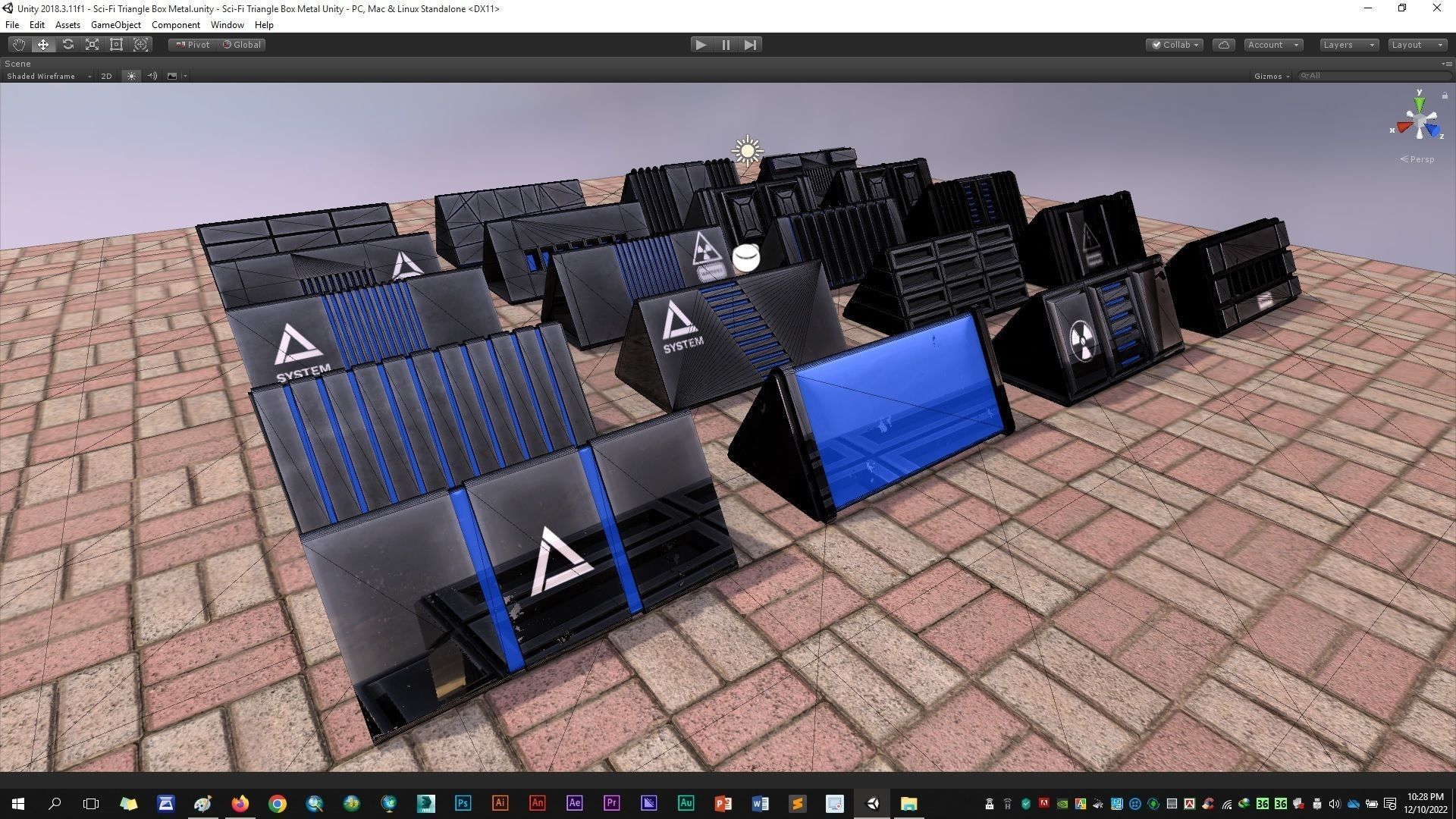 Sci-Fi Triangle Box Metal Low-poly 3D model_18