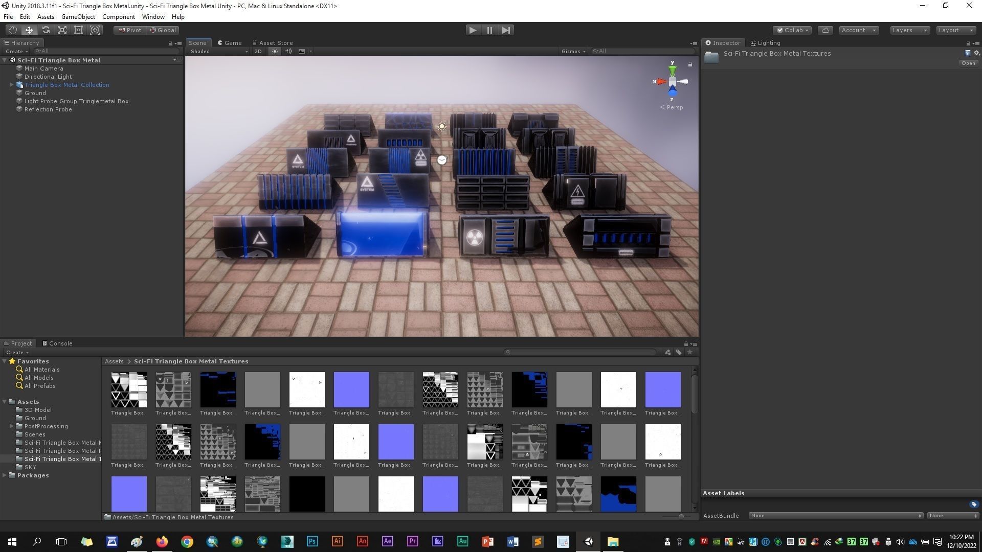 Sci-Fi Triangle Box Metal Low-poly 3D model_13