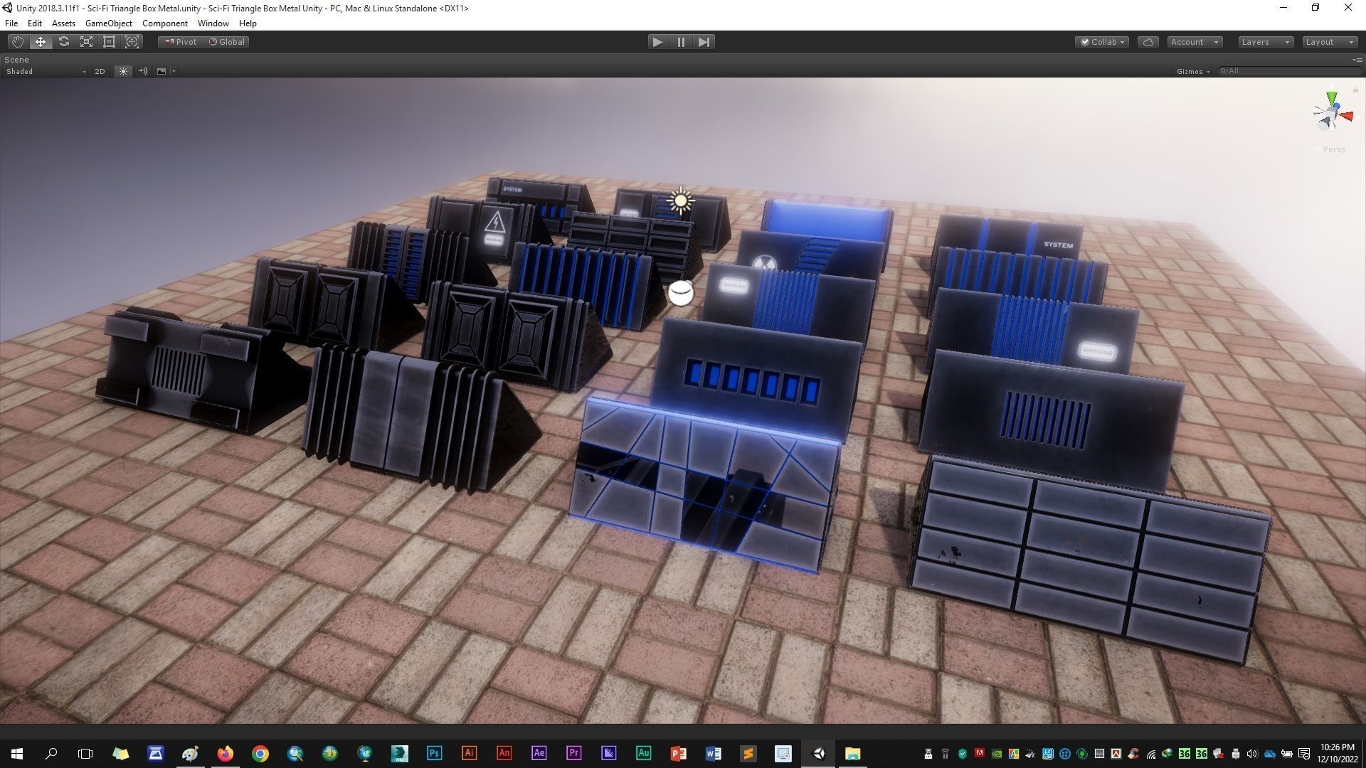 Sci-Fi Triangle Box Metal Low-poly 3D model_17