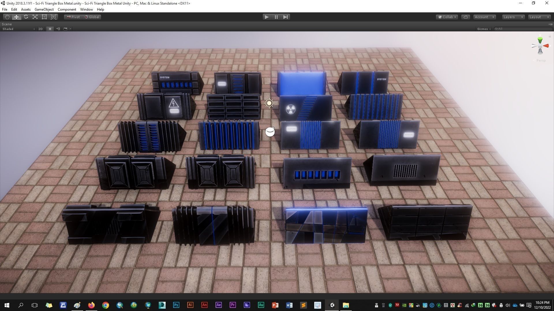 Sci-Fi Triangle Box Metal Low-poly 3D model_15