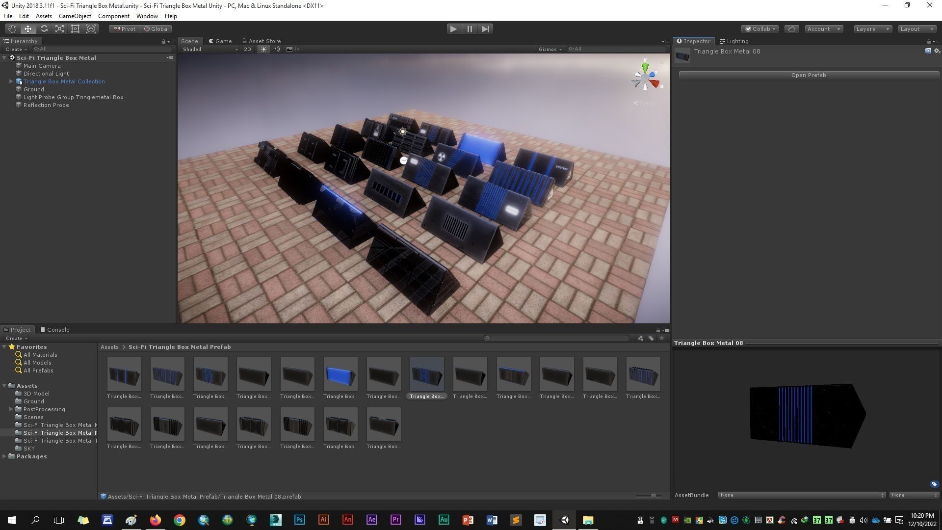 Sci-Fi Triangle Box Metal Low-poly 3D model_12