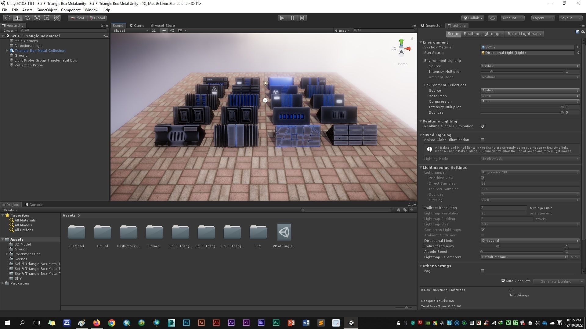 Sci-Fi Triangle Box Metal Low-poly 3D model_8