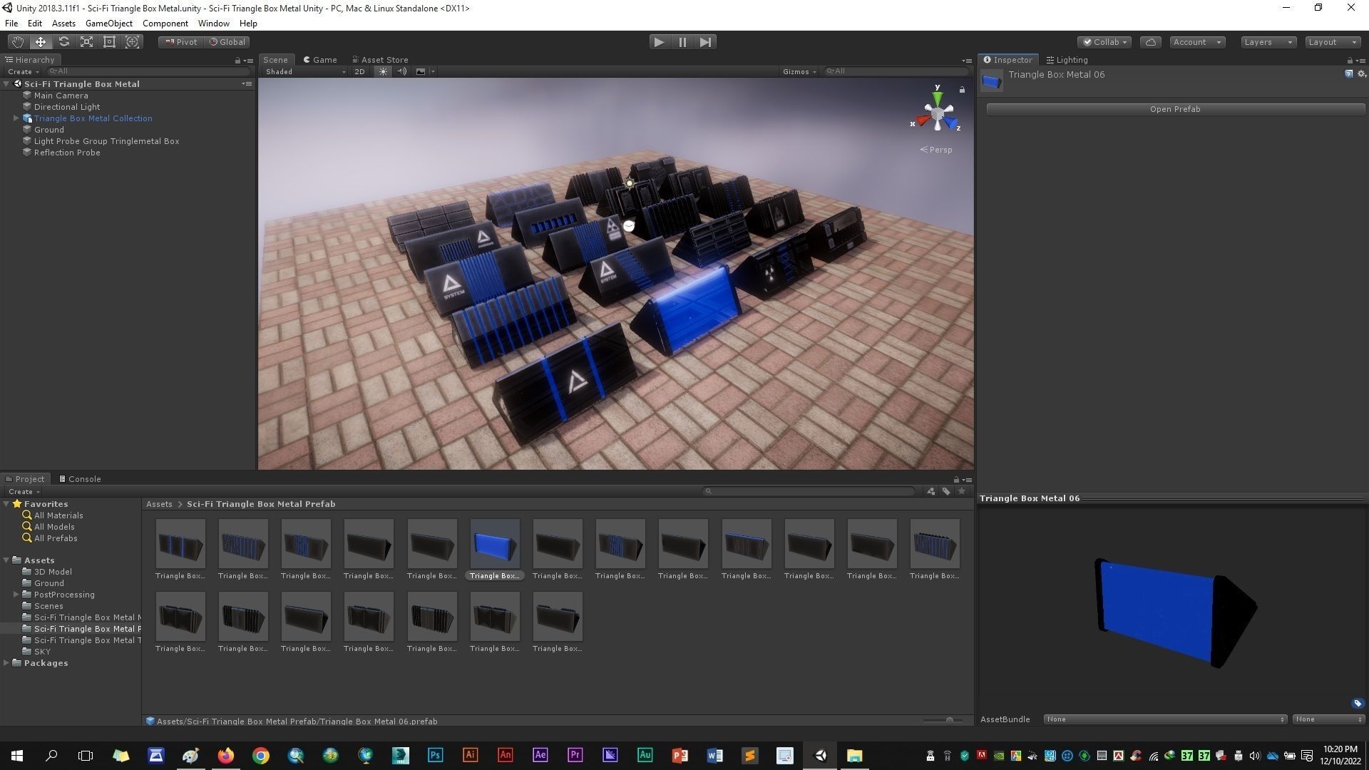 Sci-Fi Triangle Box Metal Low-poly 3D model_11