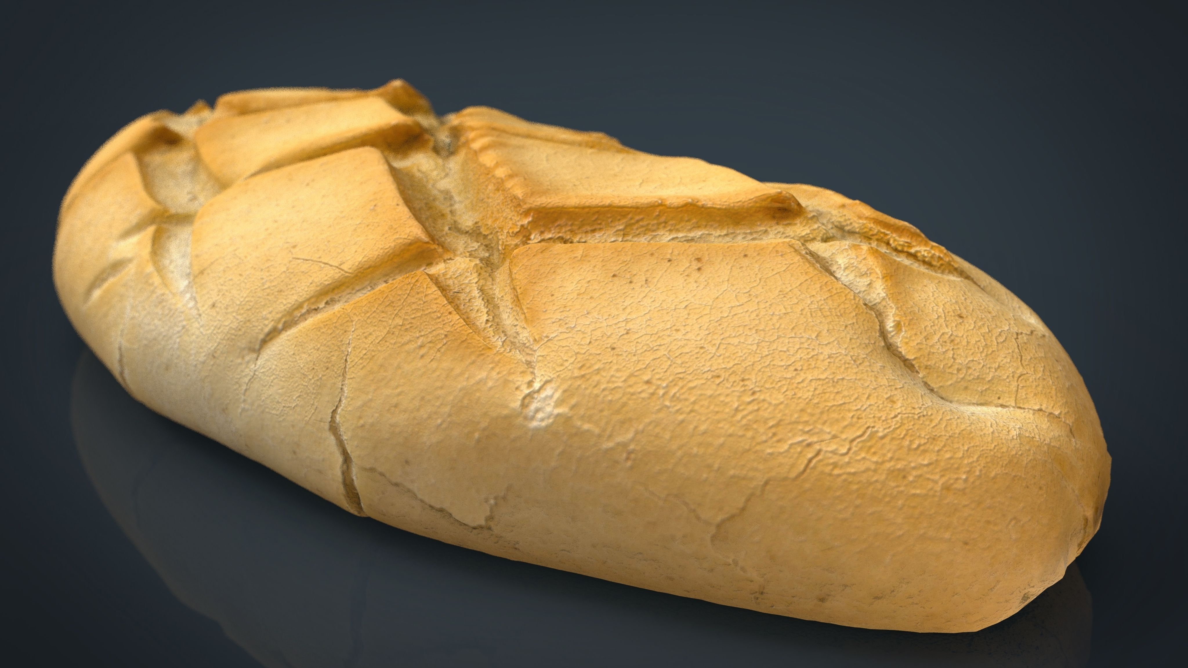Bread loaf of Low-poly 3D model_2