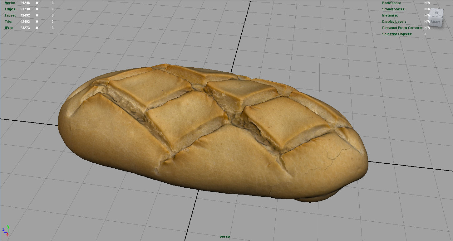 Bread loaf of Low-poly 3D model_4
