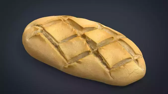 Bread loaf of Low-poly 3D model