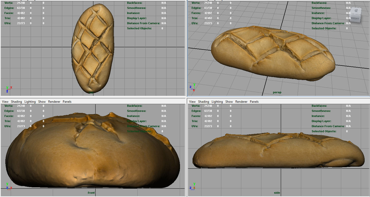 Bread loaf of Low-poly 3D model_9