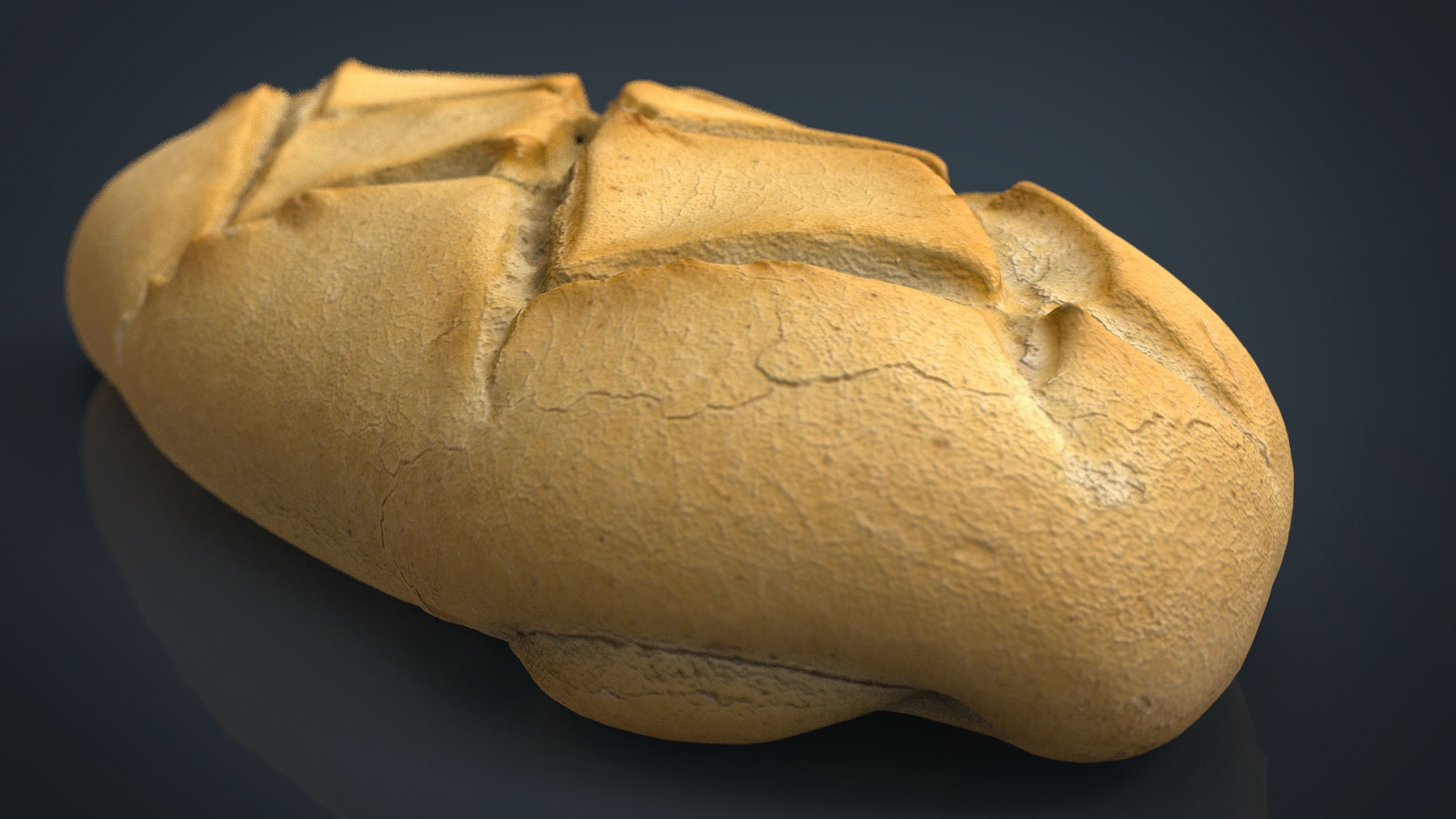 Bread loaf of Low-poly 3D model_3