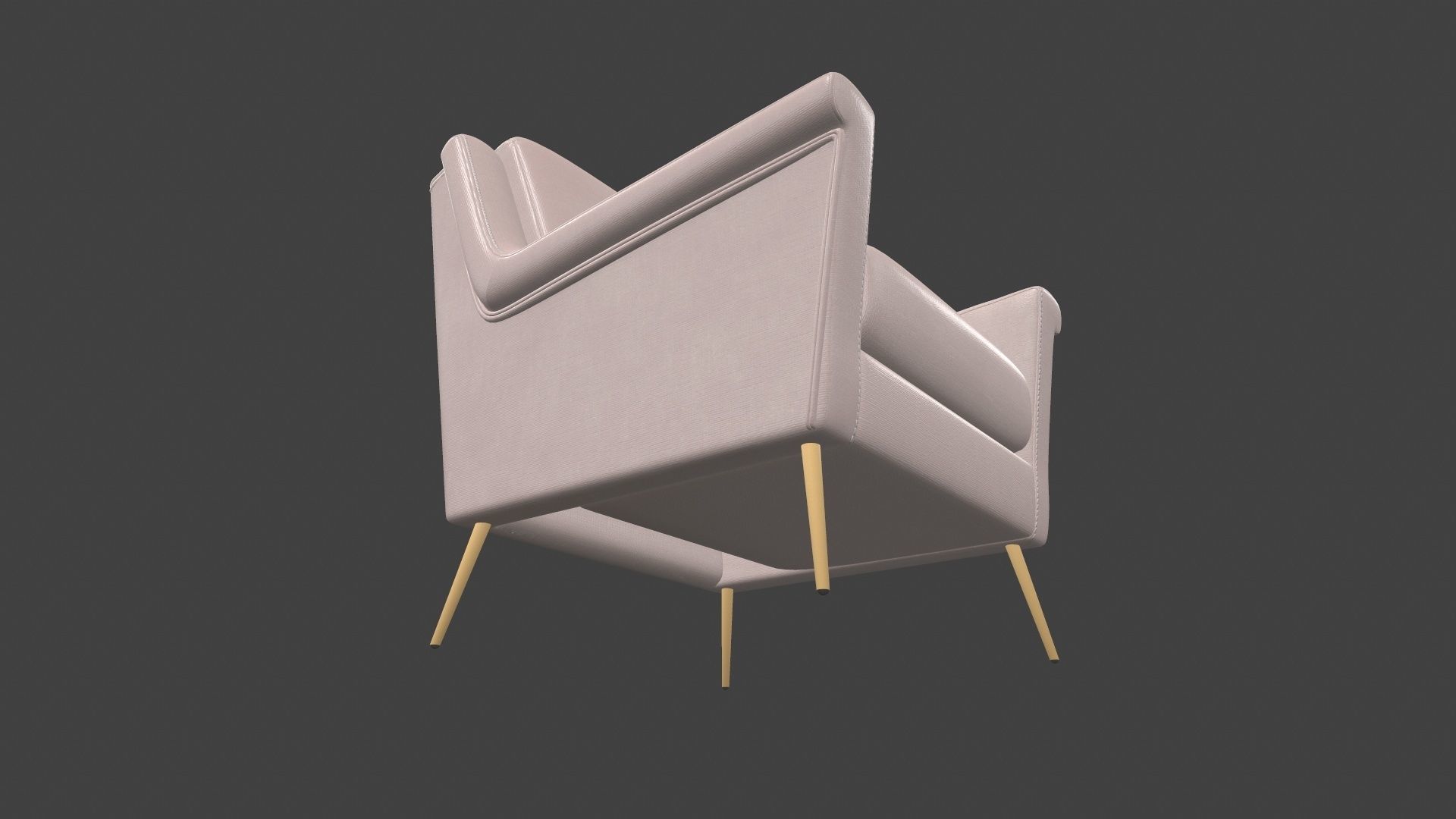 Sofa 3D Model chair with gold legs 3D model_16
