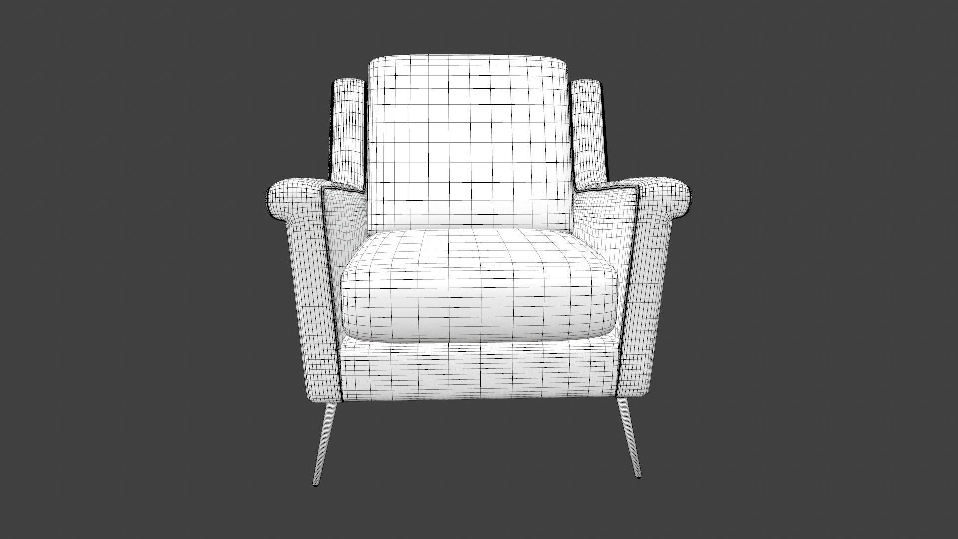 Sofa 3D Model chair with gold legs 3D model_18
