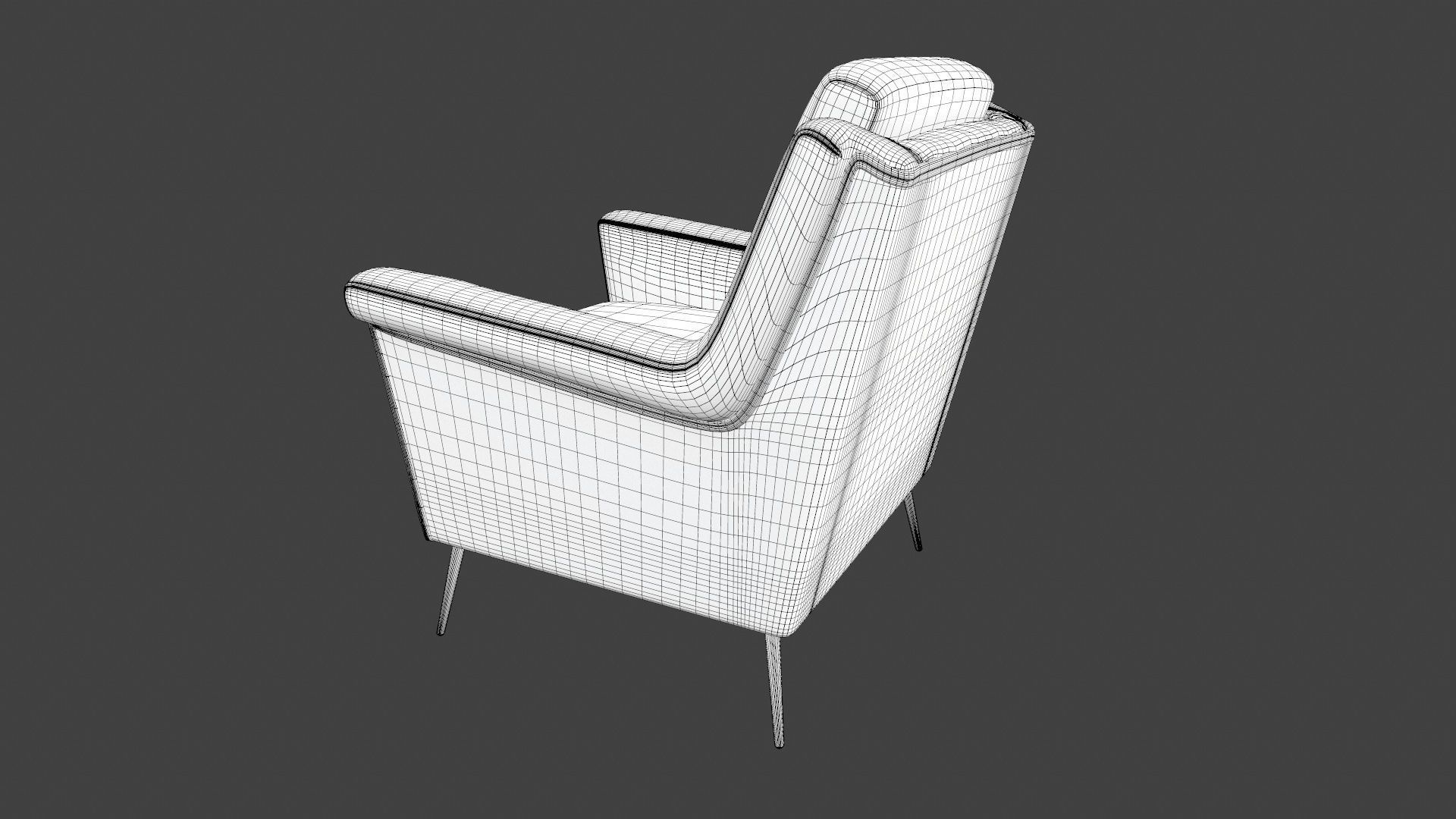 Sofa 3D Model chair with gold legs 3D model_20
