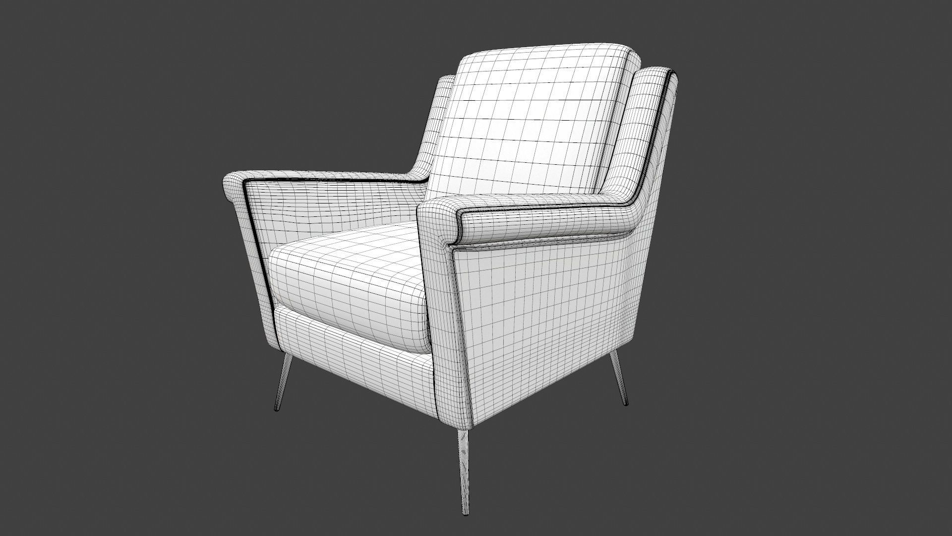 Sofa 3D Model chair with gold legs 3D model_19