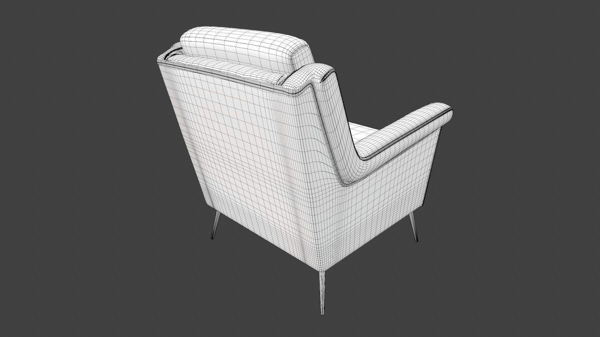 Sofa 3D Model chair with gold legs 3D model_22