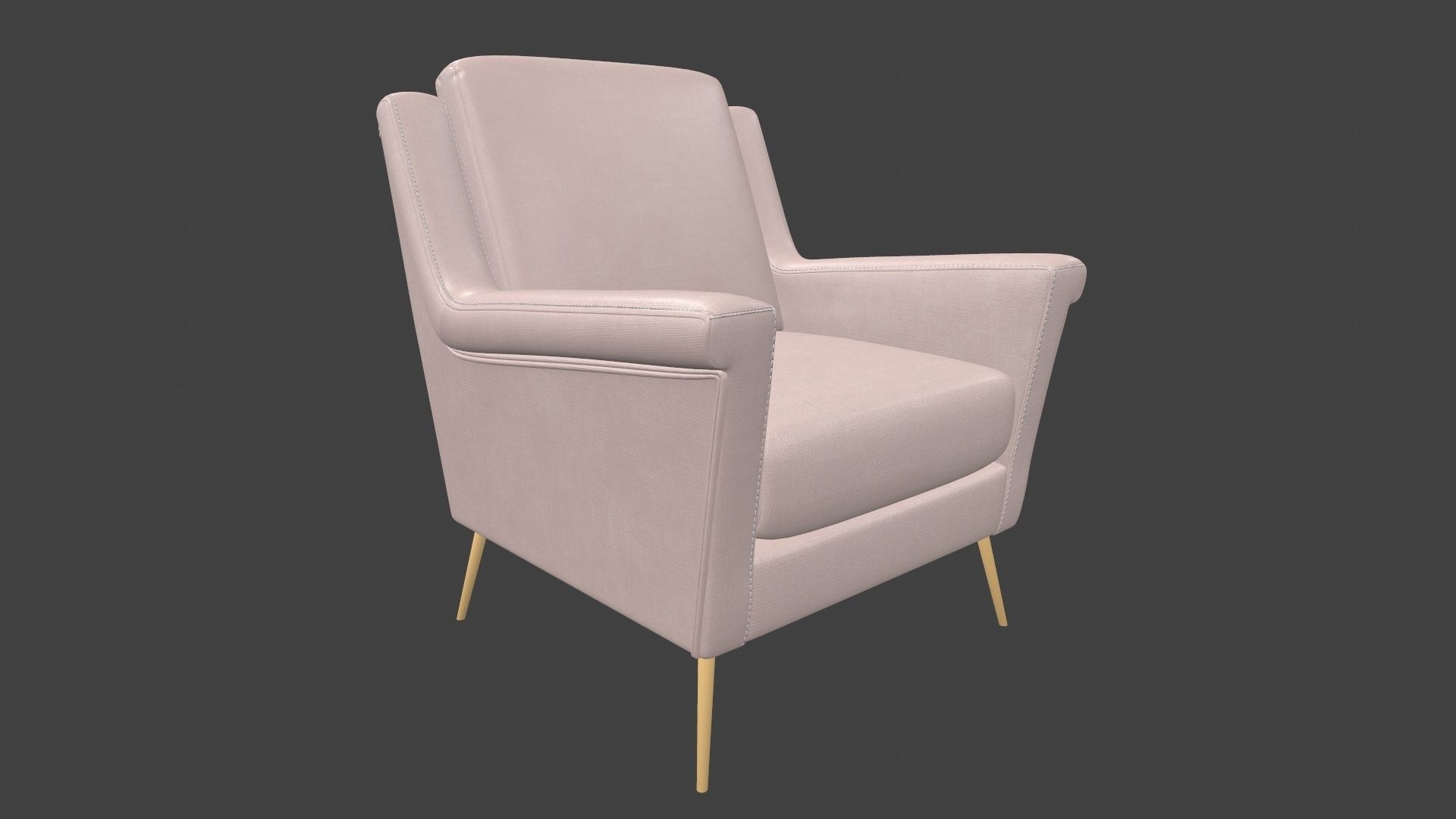 Sofa 3D Model chair with gold legs 3D model_10
