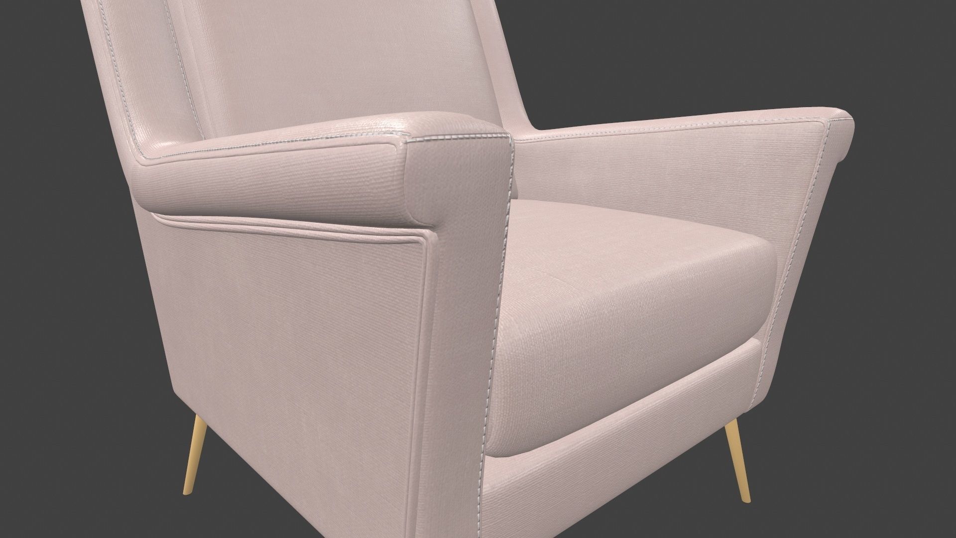 Sofa 3D Model chair with gold legs 3D model_11