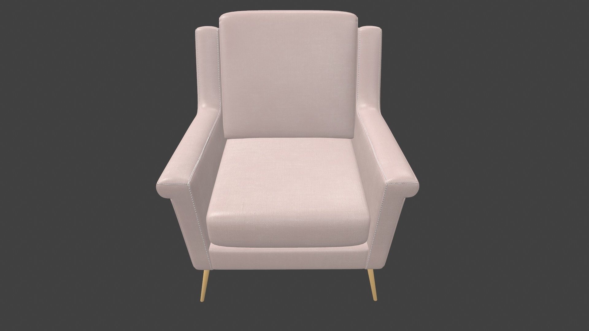 Sofa 3D Model chair with gold legs 3D model_9