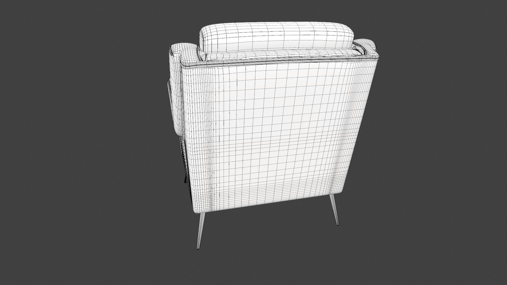 Sofa 3D Model chair with gold legs 3D model_21