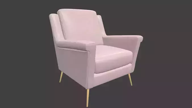Sofa 3D Model chair with gold legs