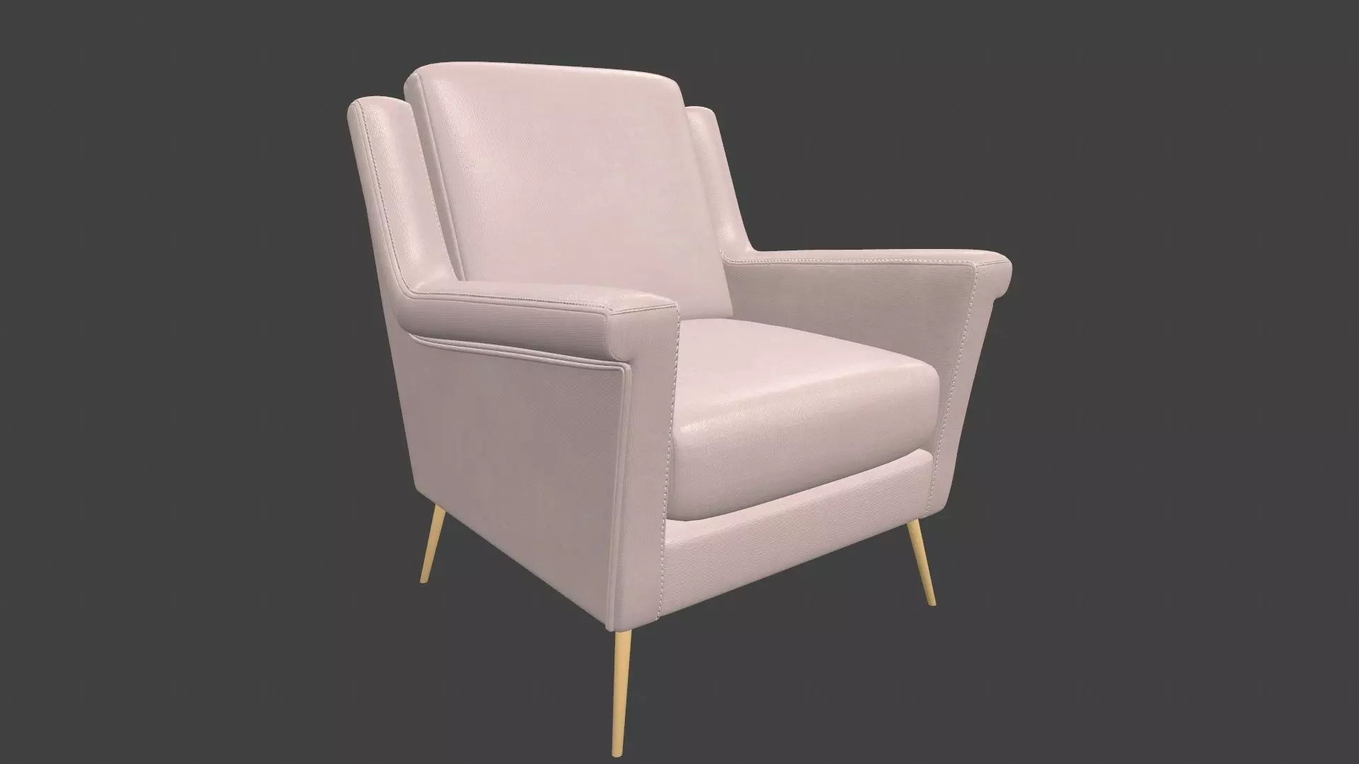 Sofa 3D Model chair with gold legs 3D model_0