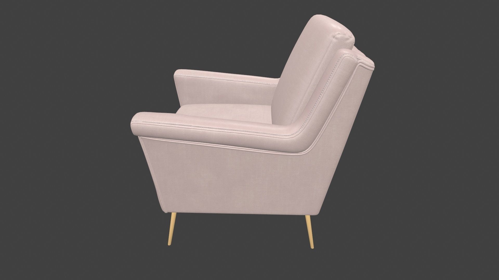 Sofa 3D Model chair with gold legs 3D model_4