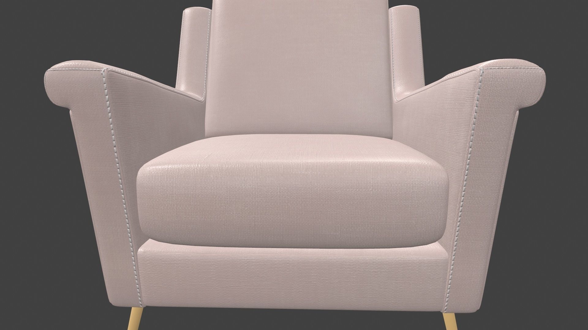Sofa 3D Model chair with gold legs 3D model_12