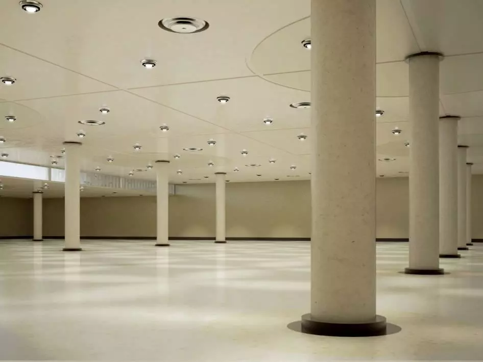 Modern Spacious Empty Garage Scene 3D model_0