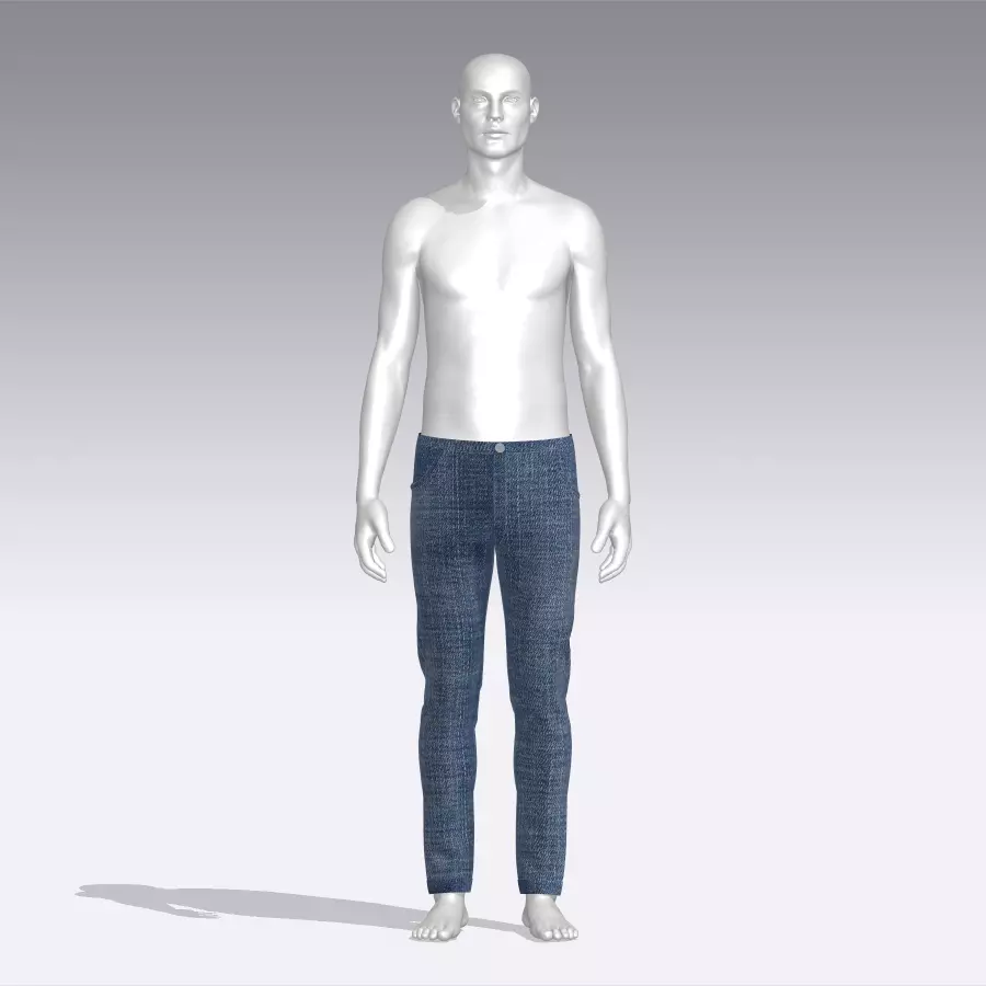 Pants mannequin wearing Low-poly 3D model_0