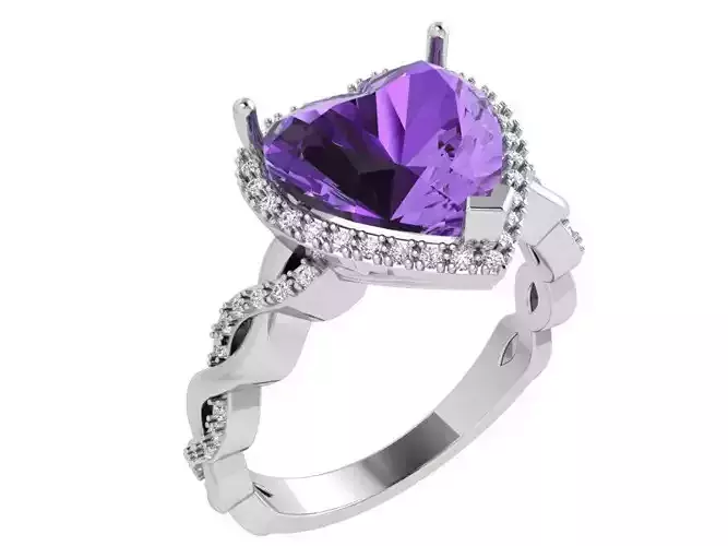 Nice purple heart ring 3410 3D print model 