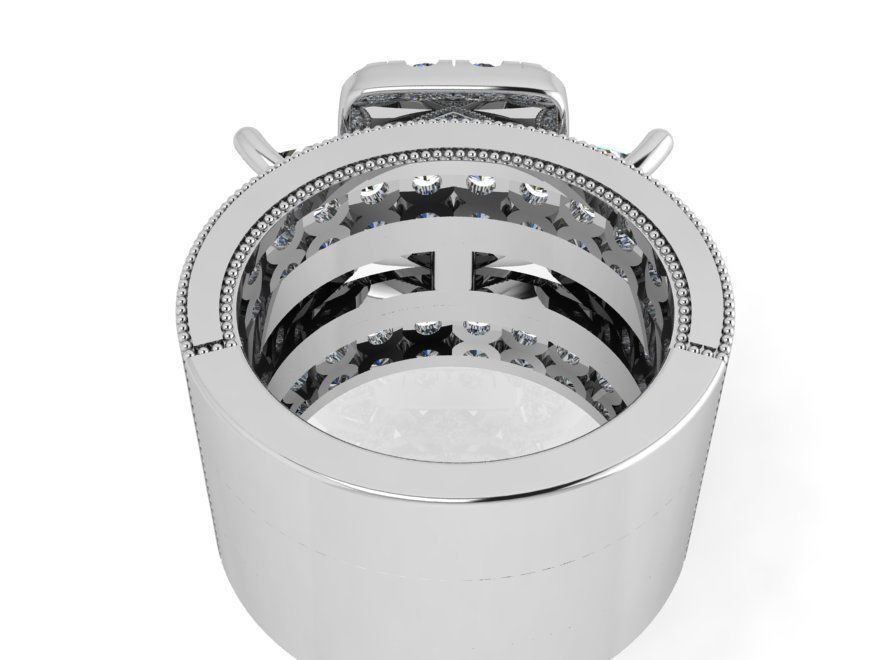 2-row round diamond ring 3412 3D print model 3D print model_3