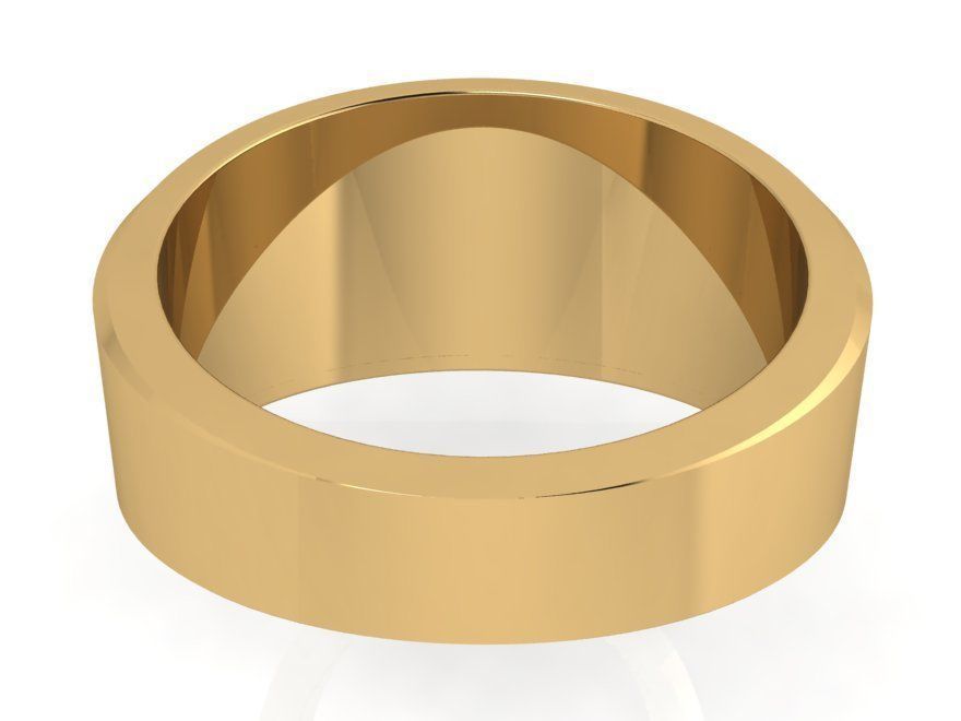 Round diamond signet ring 3413 3D print model 3D print model_3