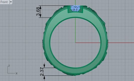 Round Diamond Engraved Ring  3415 3D print model  3D print model_5