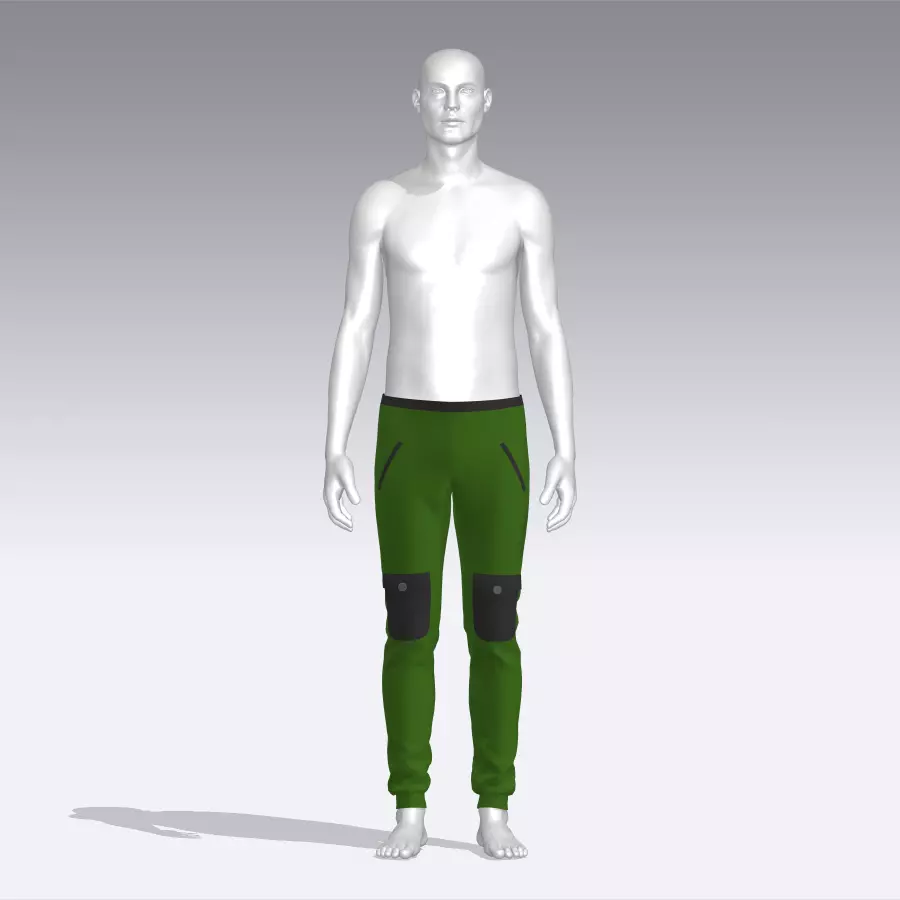 Pants mannequin wearing leggings Low-poly 3D model_0