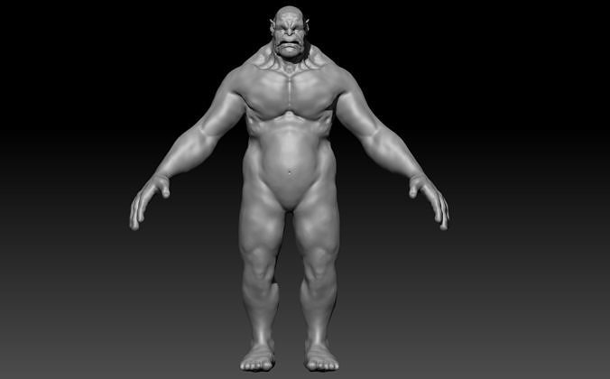 Highpoly Orc naked man Free 3D model