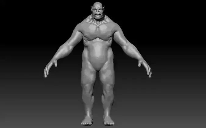 Highpoly Orc naked man