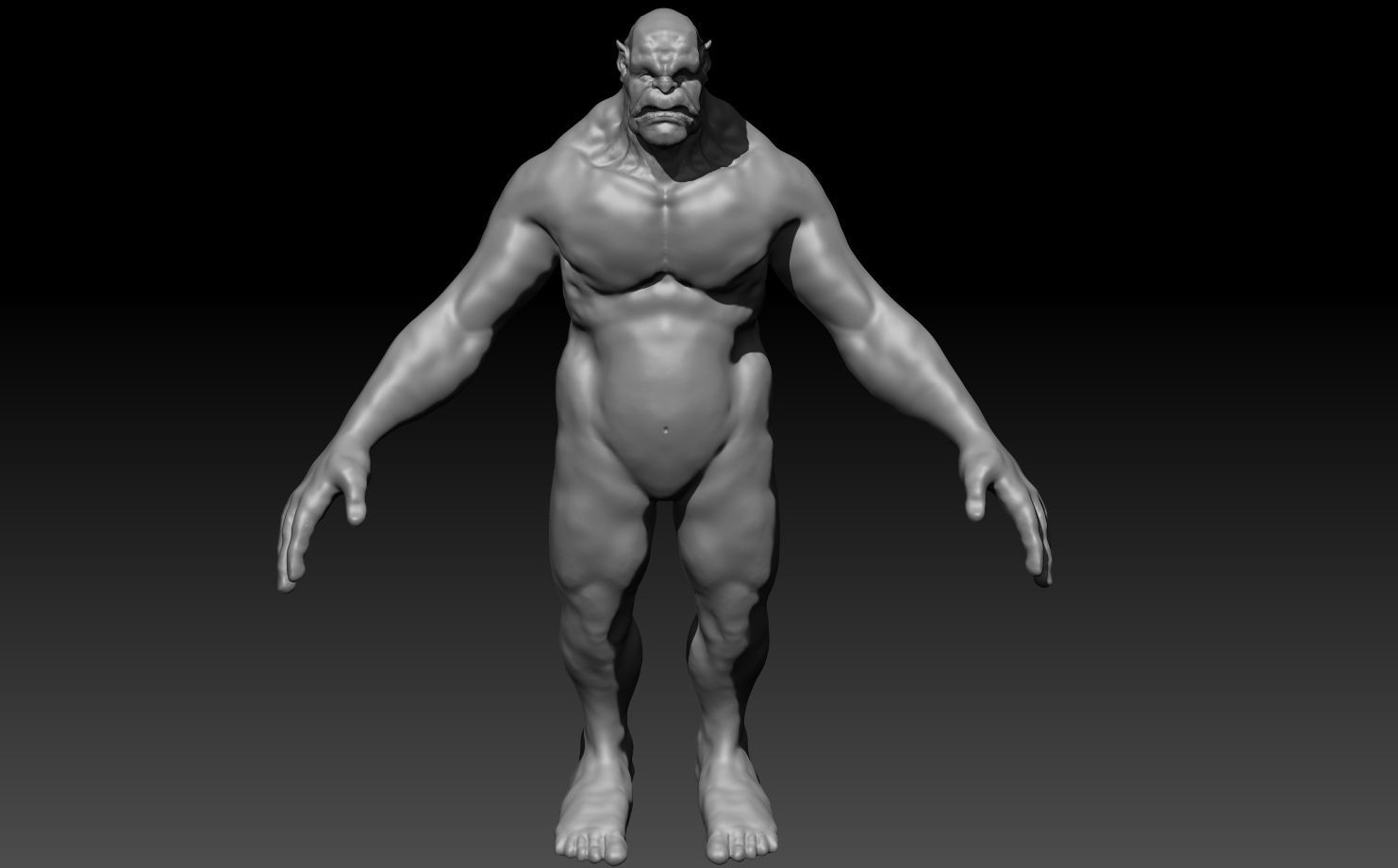 Highpoly Orc naked man Free 3D model_6