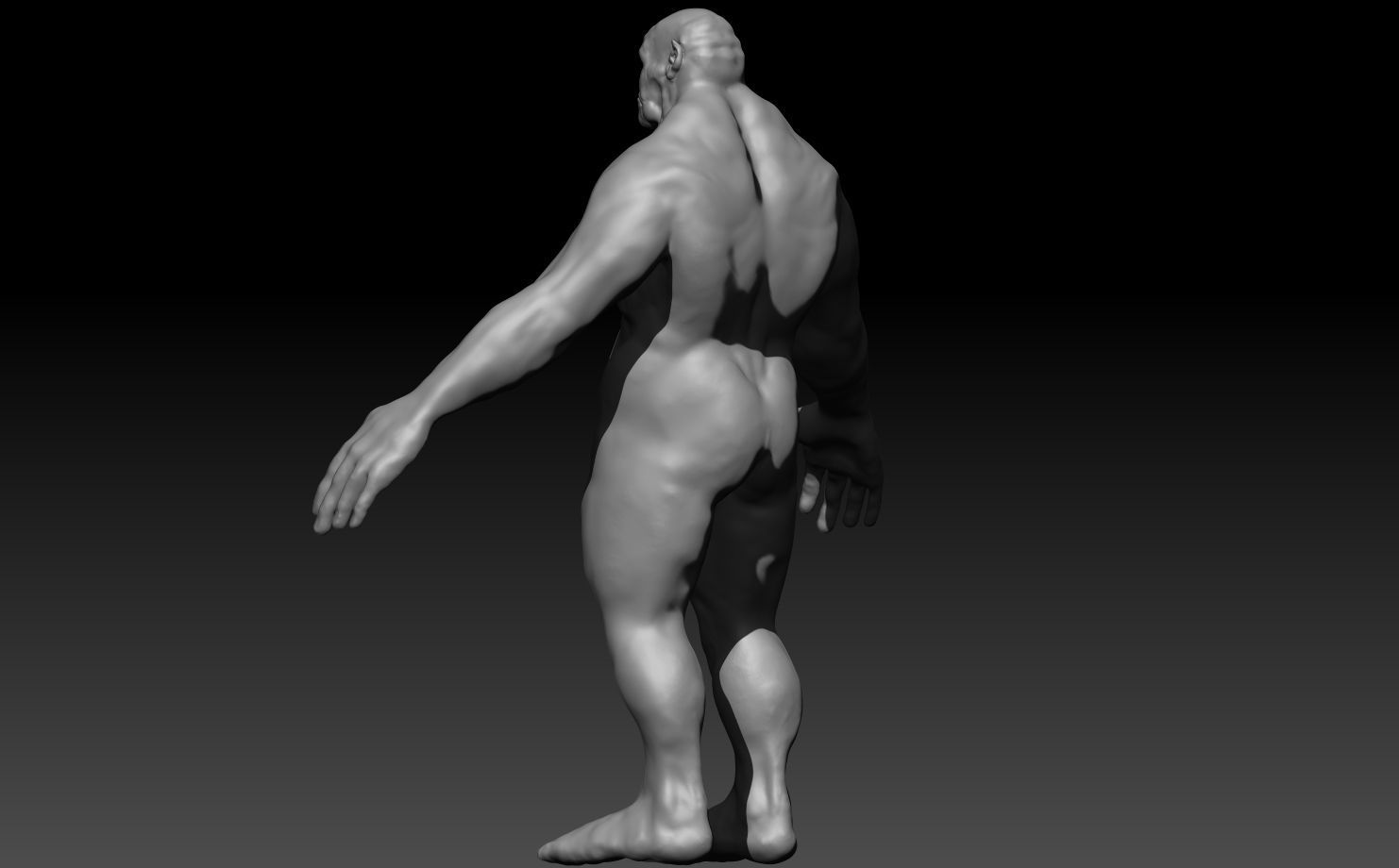 Highpoly Orc naked man Free 3D model_4