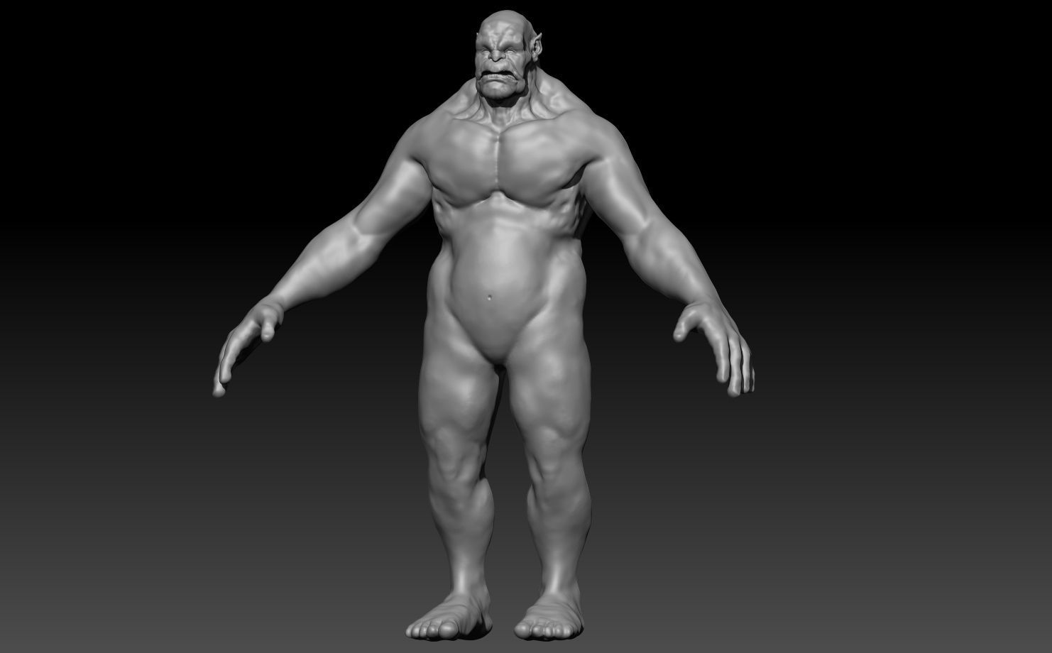Highpoly Orc naked man Free 3D model_1