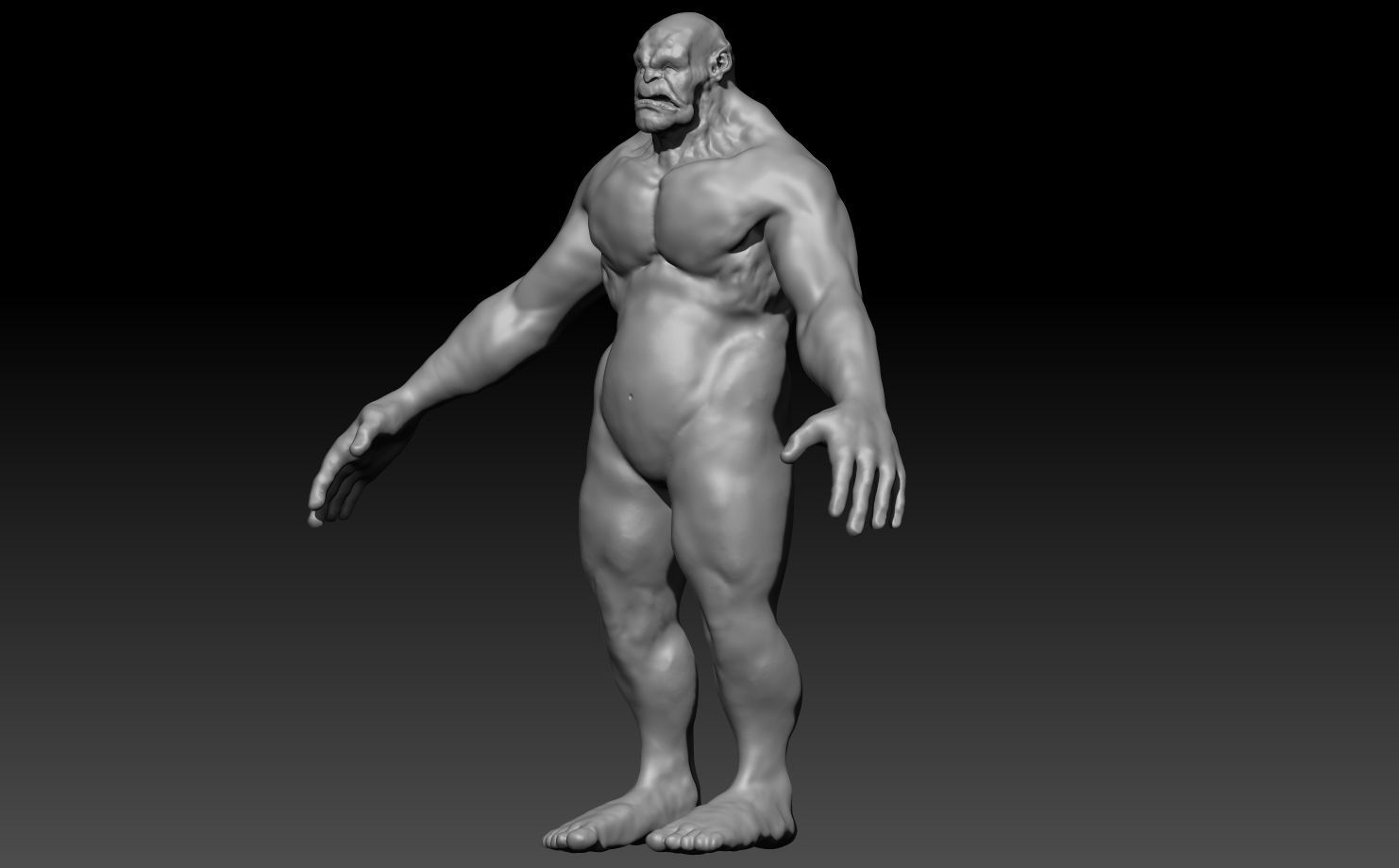 Highpoly Orc naked man Free 3D model_2