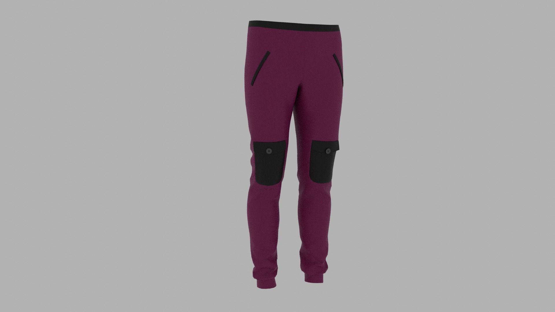 Pants Low-poly 3D model_4
