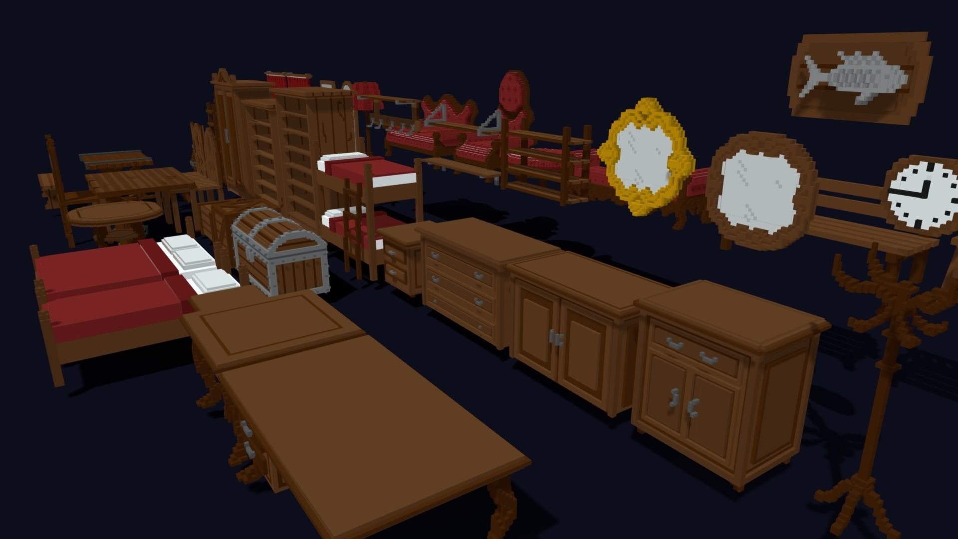 Props Pack - 3D Voxel Interior Models Low-poly 3D model_2