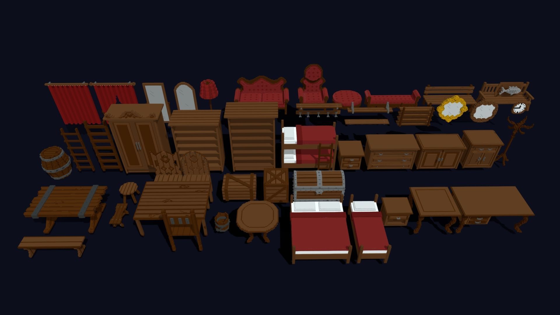 Props Pack - 3D Voxel Interior Models Low-poly 3D model_4