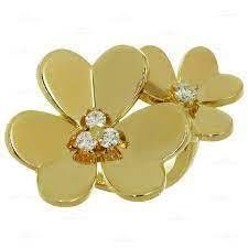 YD236 gold flower ring with diamonds 3D print model_9