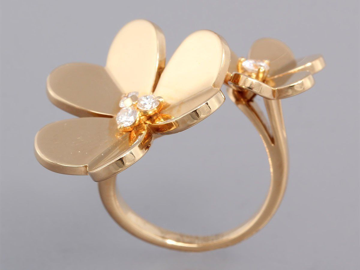 YD236 gold flower ring with diamonds 3D print model_22