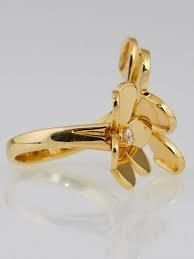 YD236 gold flower ring with diamonds 3D print model_12
