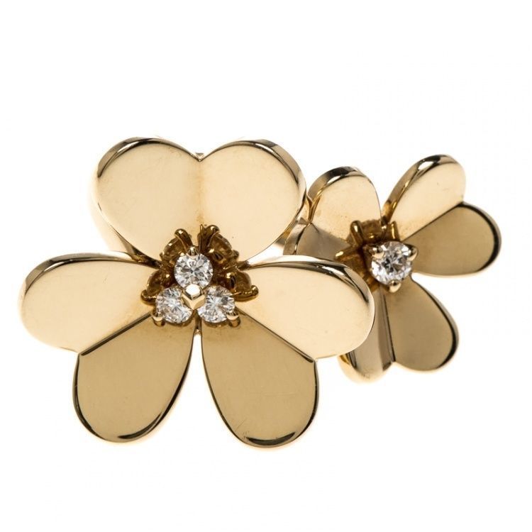 YD236 gold flower ring with diamonds 3D print model_2