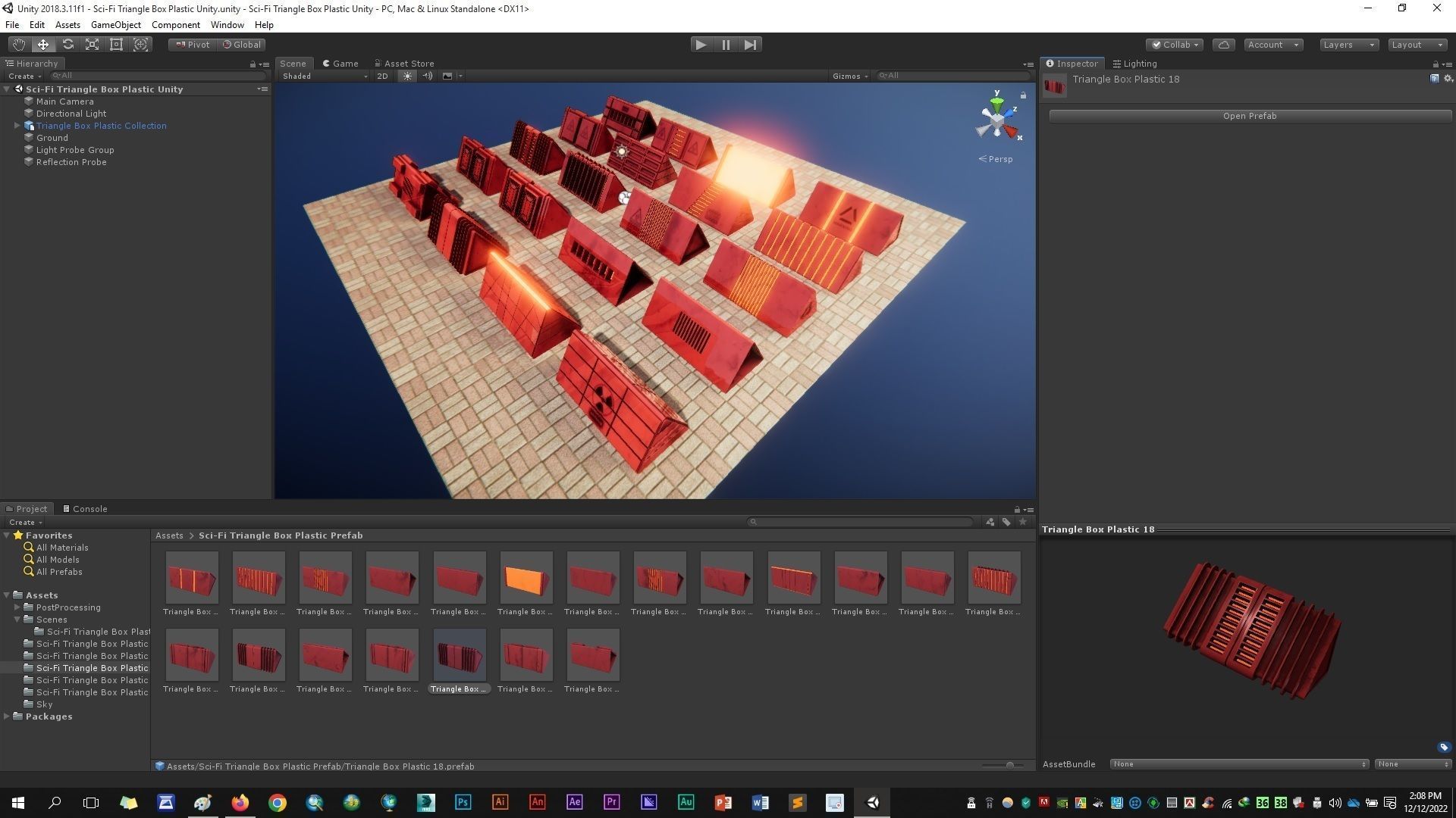 Sci-Fi Triangle Box Plastic Low-poly 3D model_11