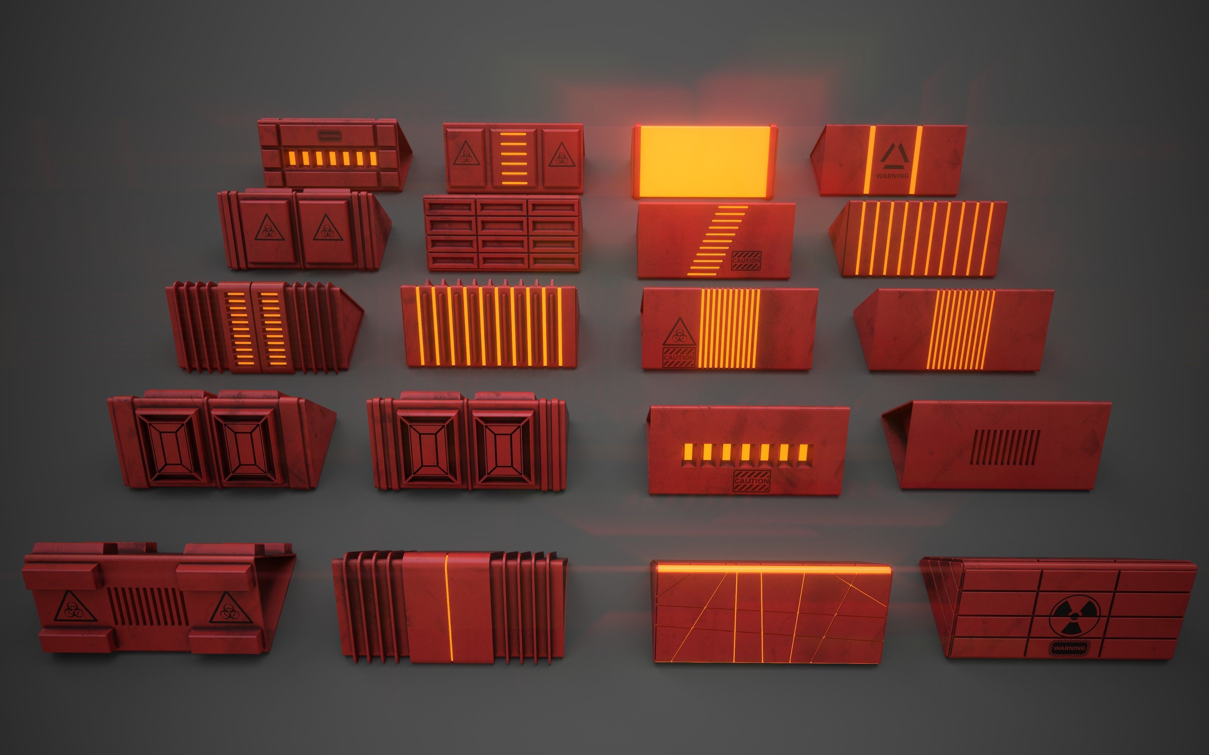 Sci-Fi Triangle Box Plastic Low-poly 3D model_5