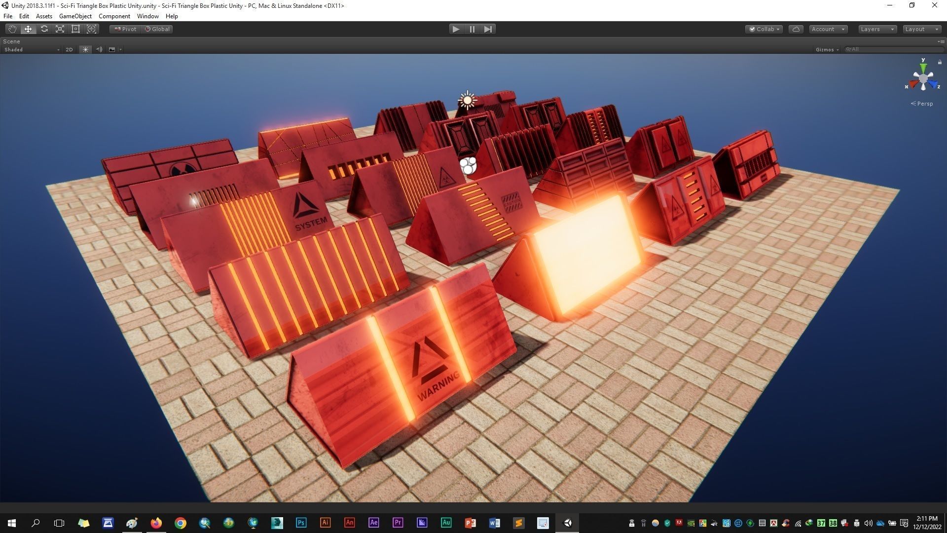 Sci-Fi Triangle Box Plastic Low-poly 3D model_14